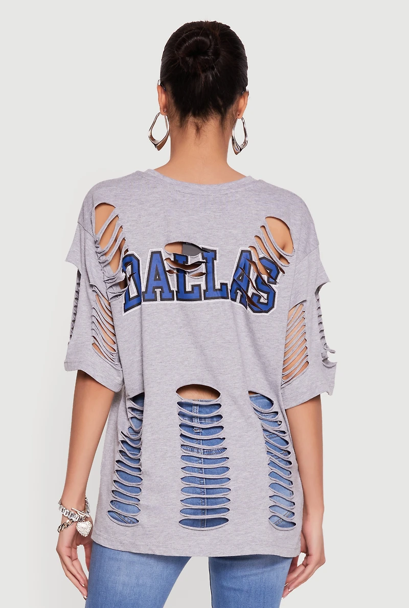 Laser Cut Graffiti Graphic Tunic Tee