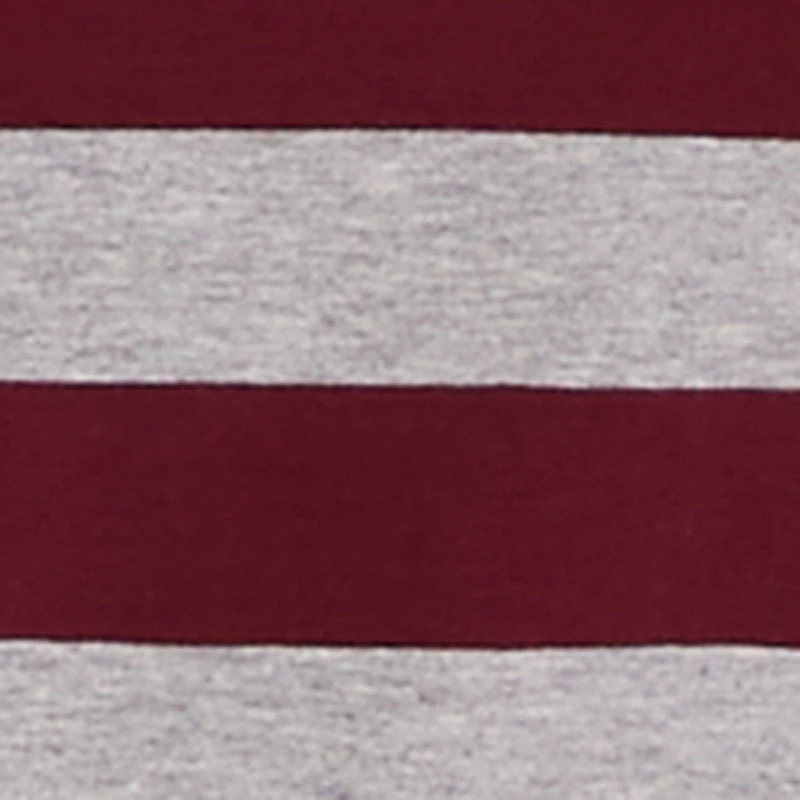 NY Embroidered Striped Cropped Long Sleeve Polo Top