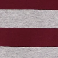 NY Embroidered Striped Cropped Long Sleeve Polo Top