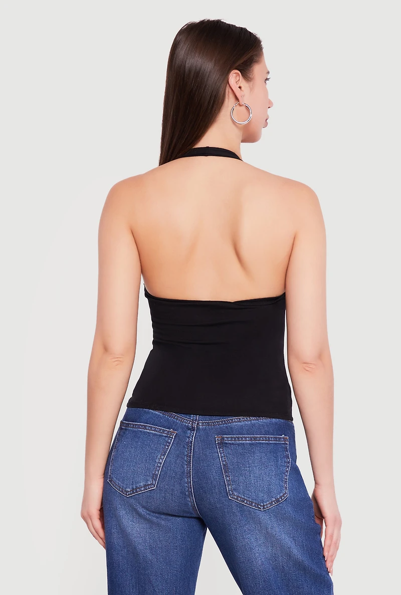 Varsity Graphic Halter Top