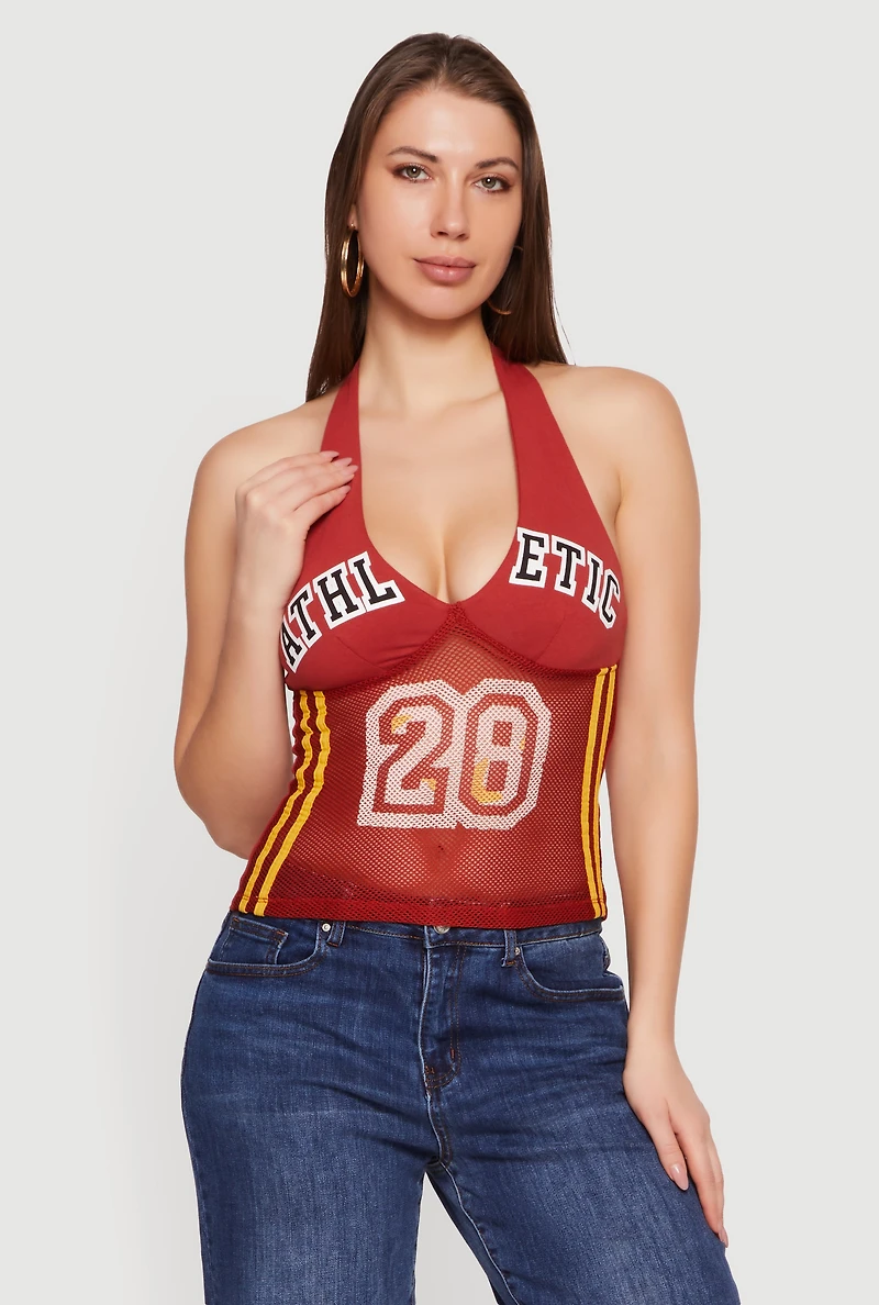 Varsity Graphic Halter Top
