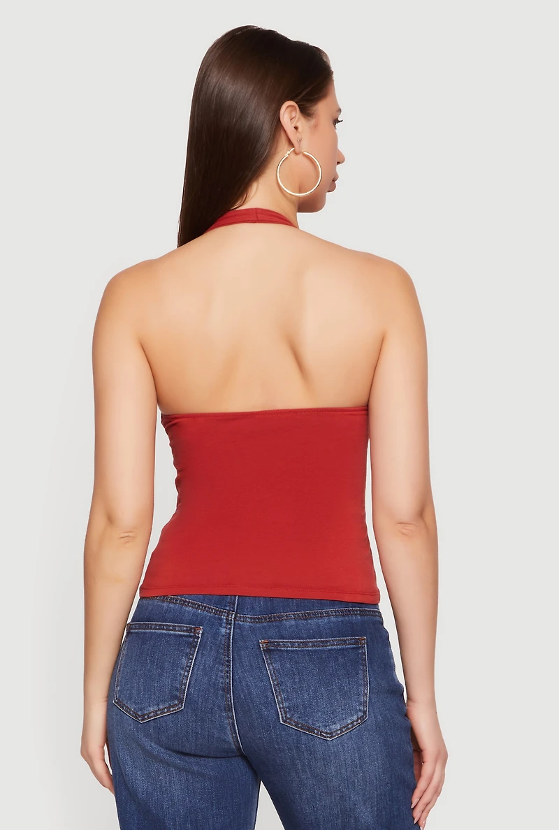 Varsity Graphic Halter Top