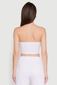 Womens Trendy Strapless Varsity Stripe Tube Top, White, Size S