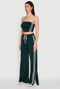 Trendy Strapless Varsity Stripe Tube Top