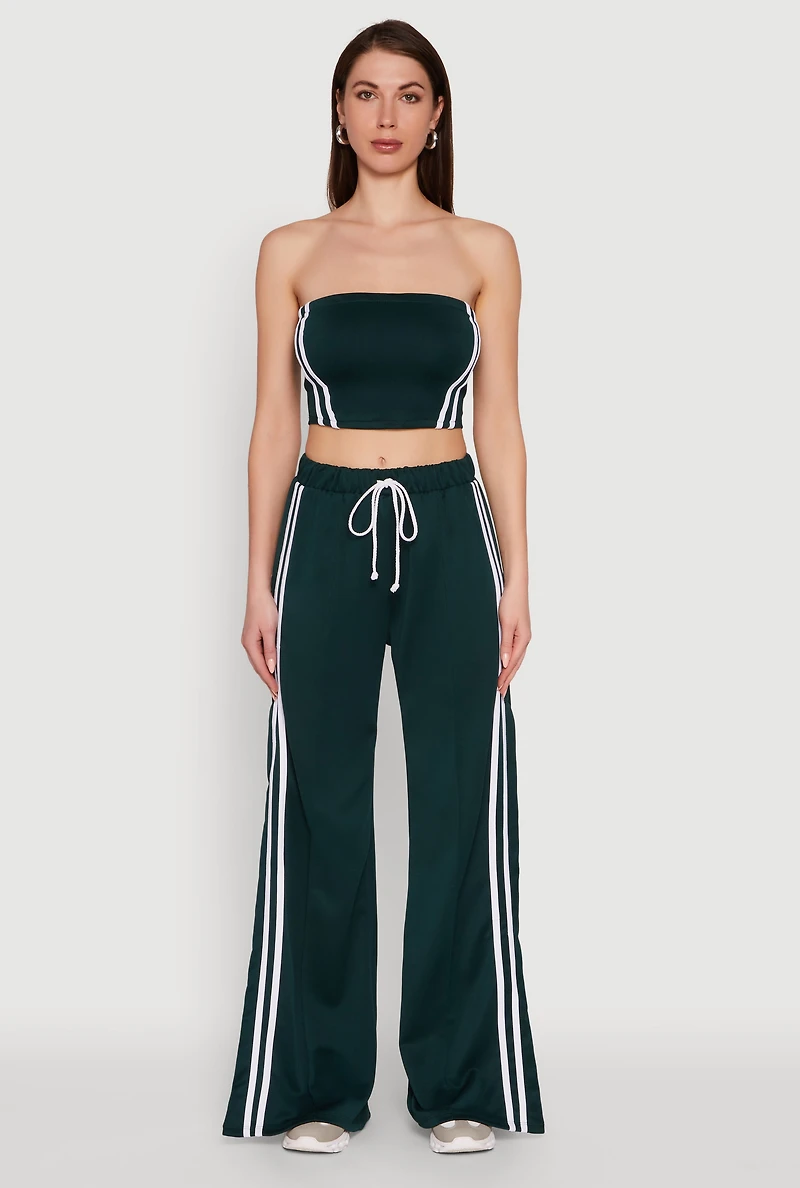Trendy Strapless Varsity Stripe Tube Top
