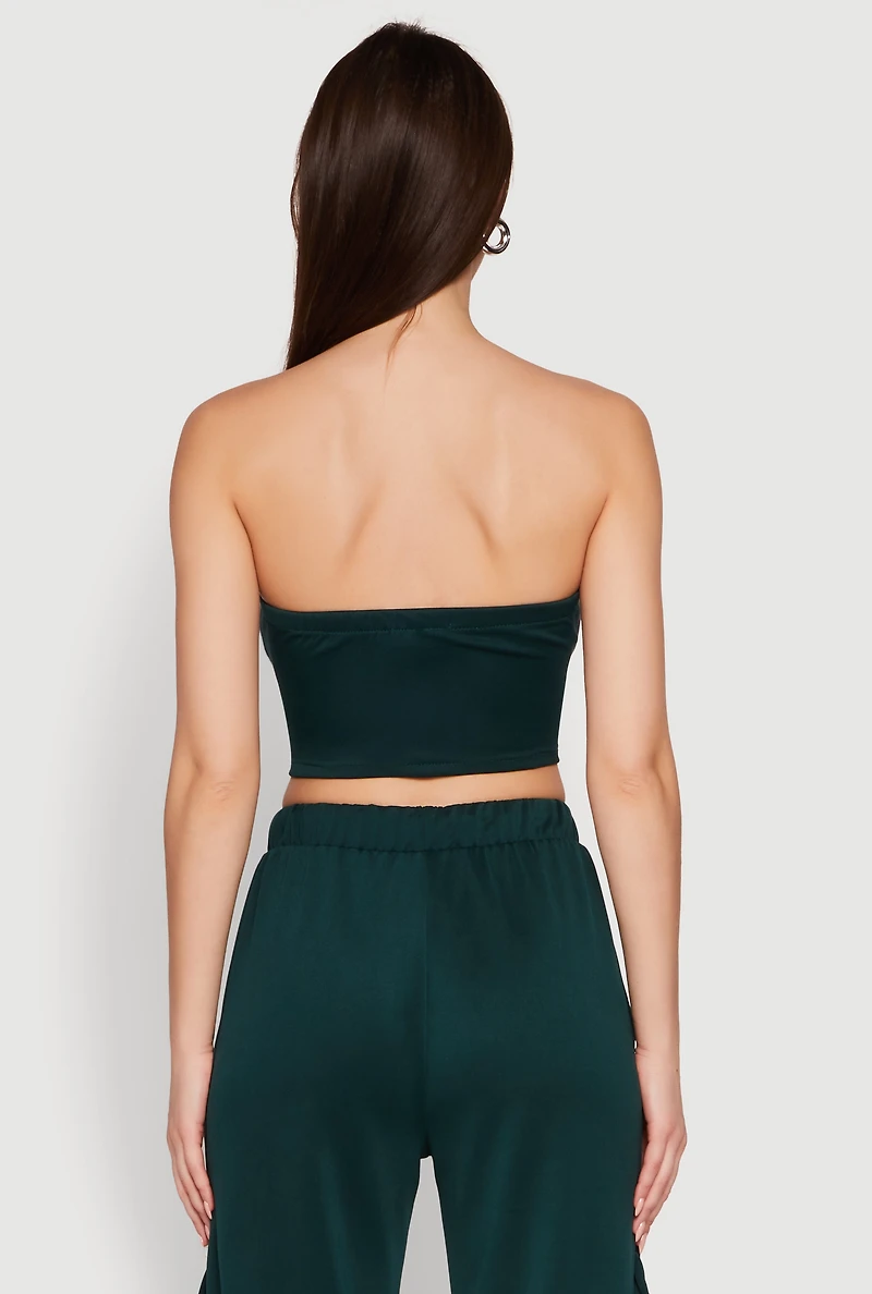 Trendy Strapless Varsity Stripe Tube Top