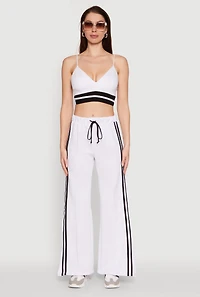 Trendy Scuba V Neck Bralette with Contrast Trim