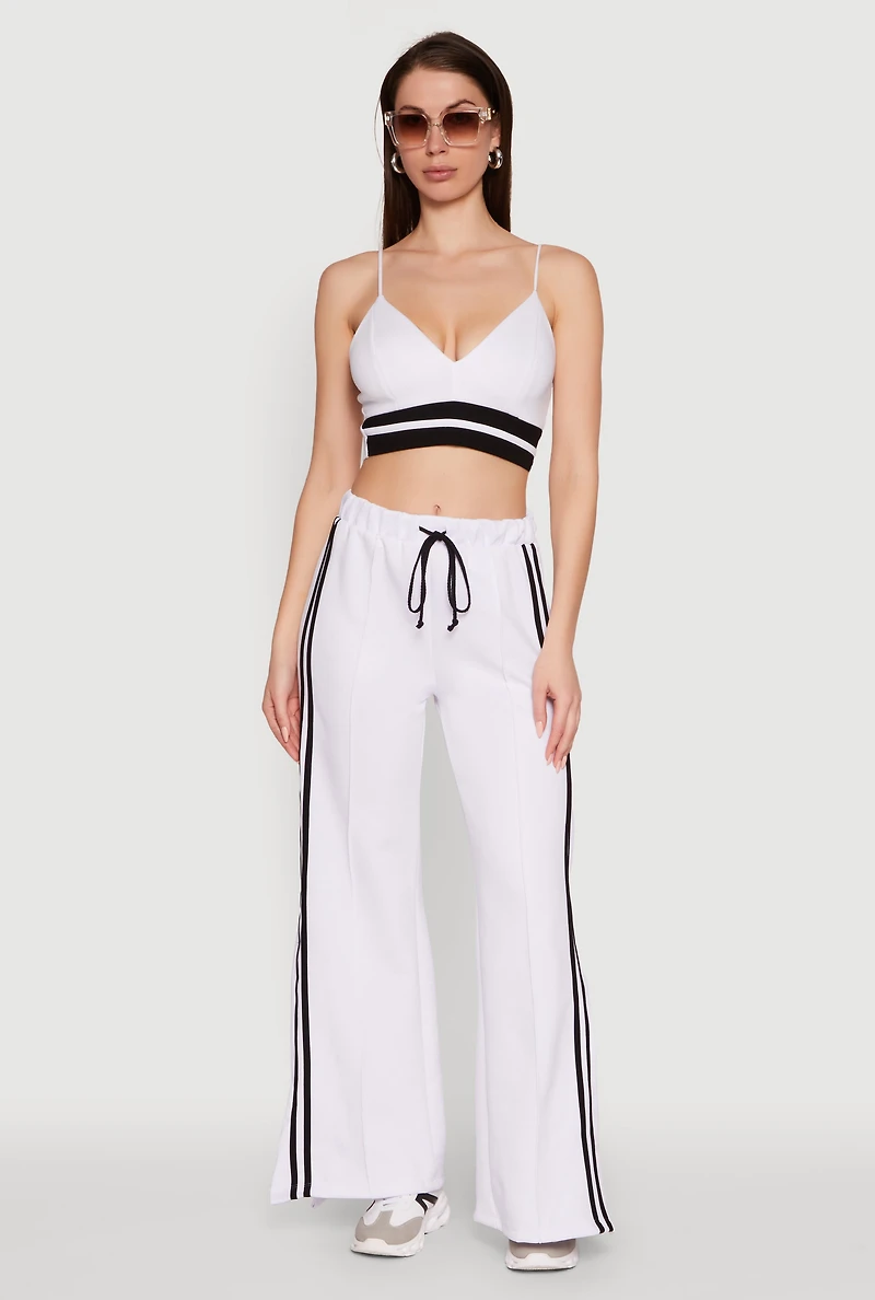 Trendy Scuba V Neck Bralette with Contrast Trim