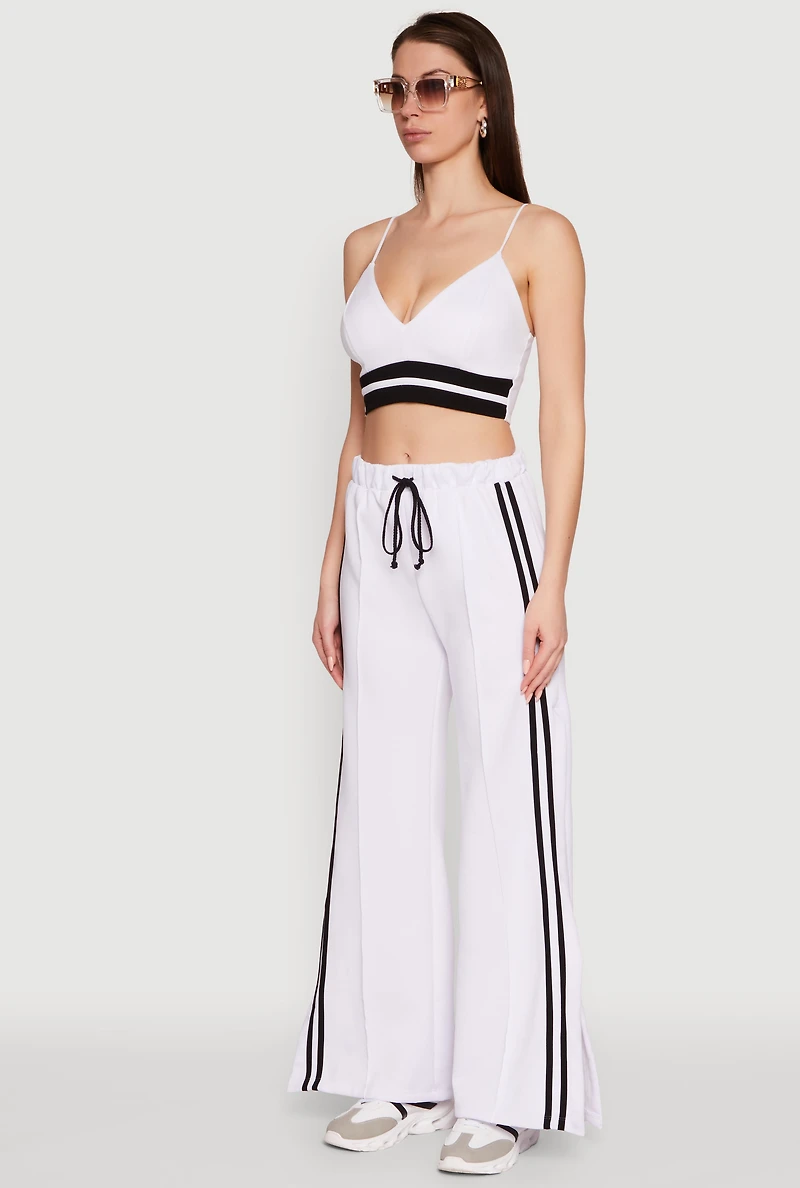 Trendy Scuba V Neck Bralette with Contrast Trim