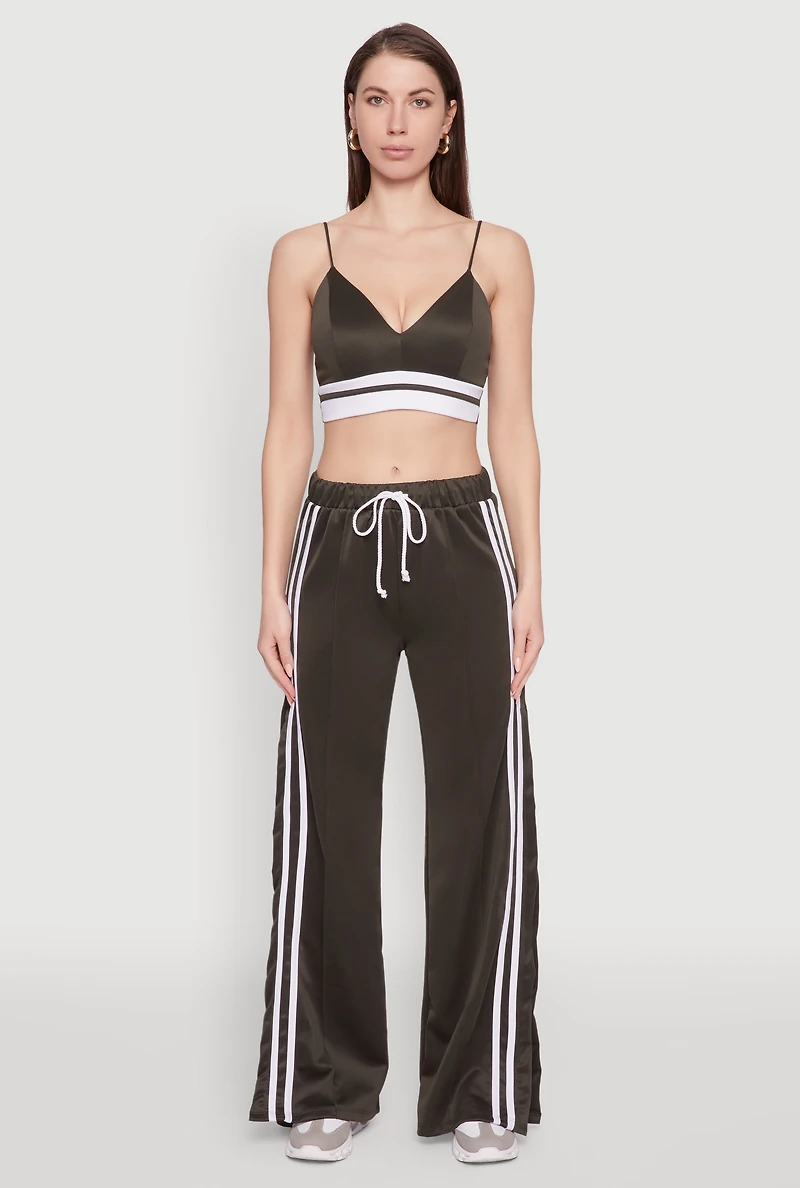 Trendy Scuba V Neck Bralette with Contrast Trim