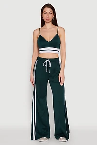 Womens Trendy Scuba V Neck Bralette with Contrast Trim, L
