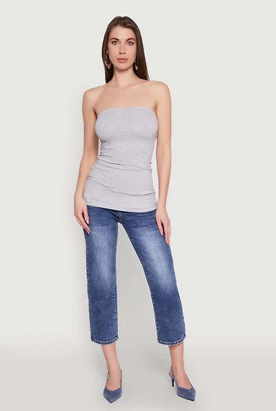 Womens Ruched Side Tube Top,