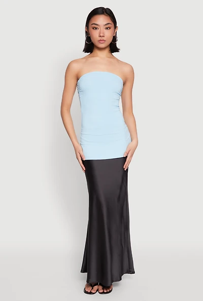 Womens Ruched Side Tube Top,