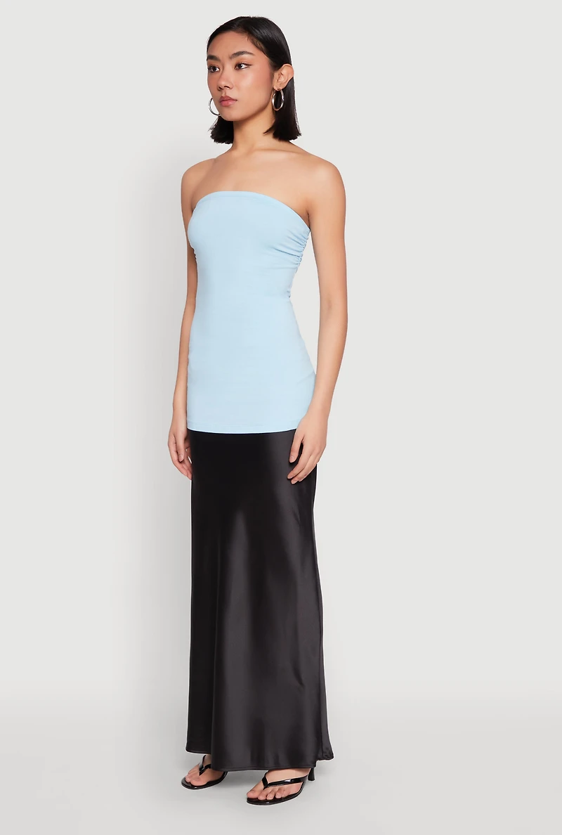 Side Ruched Tube Top