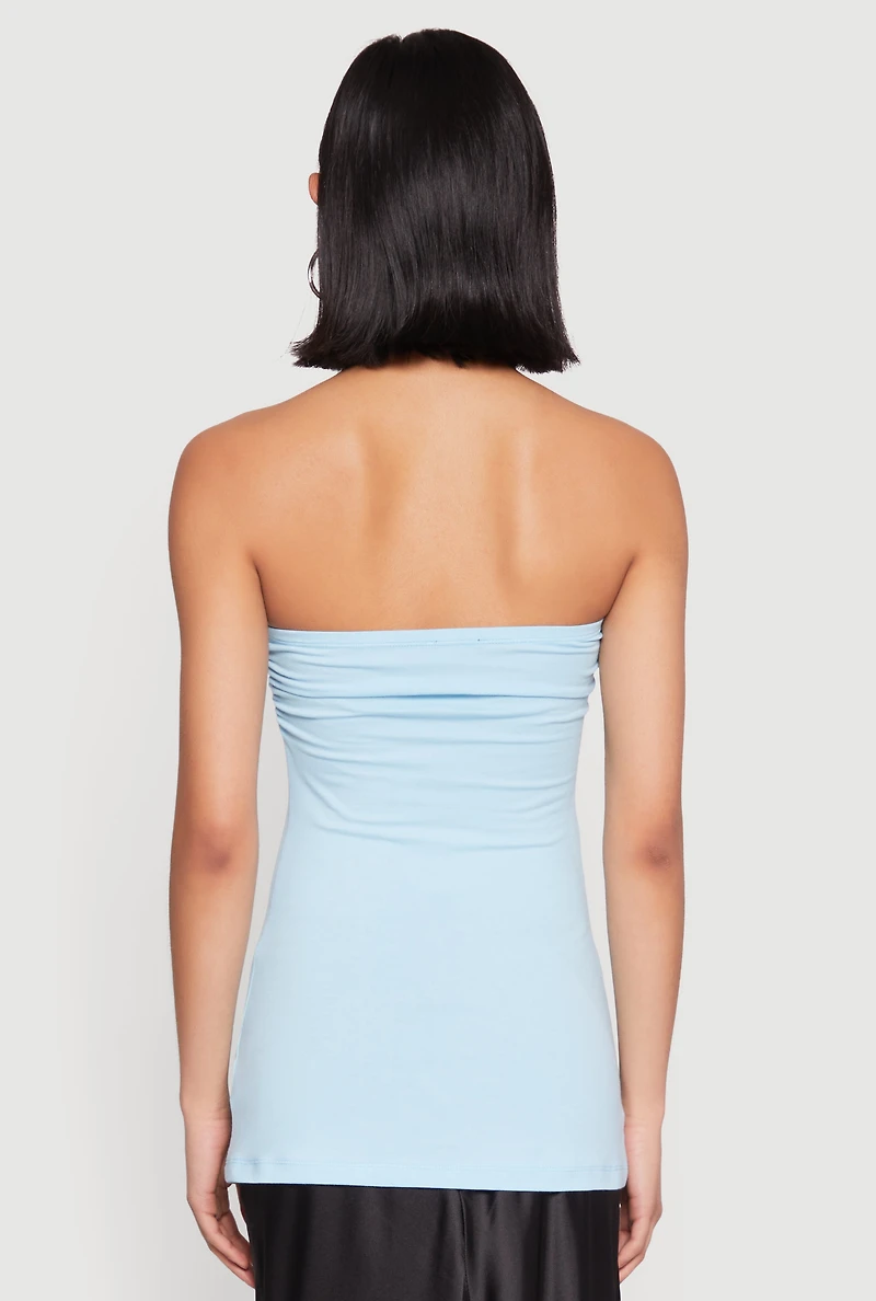 Womens Ruched Side Tube Top,
