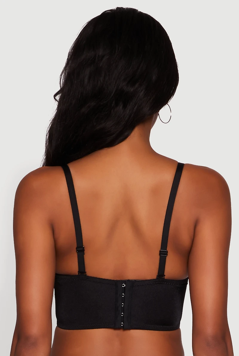 Womens Gemstone Faux Pearl Beaded Bustier Top, M