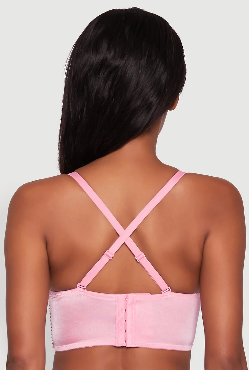 Gemstone Faux Pearl Beaded Bustier Top