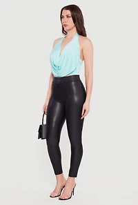 Cowl Neck Halter Crop Top