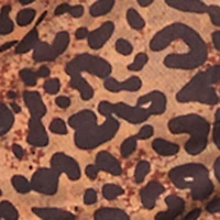 Leopard Print Tube Top with Metallic Side Slit Detail