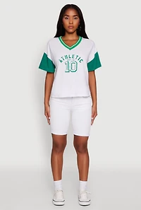 Athletic Dept Graphic V Neck Baseball Tee