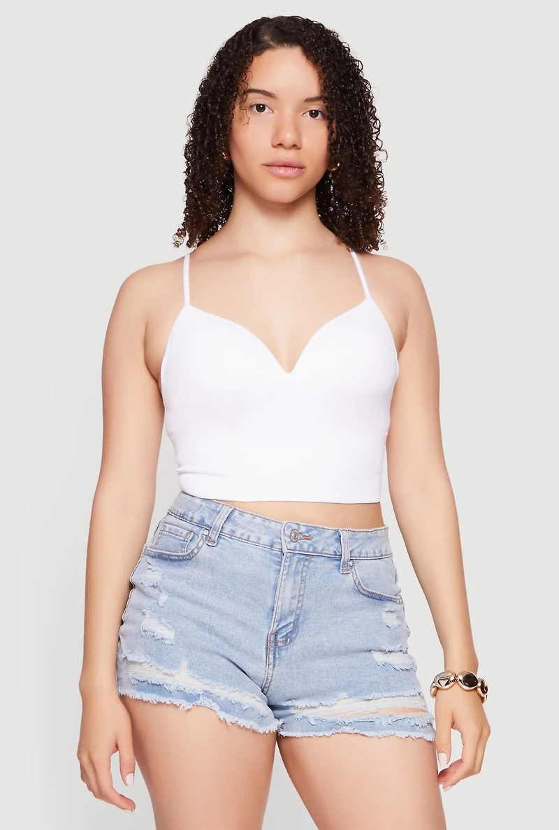 Mesh Shelf Bra Detail Cropped Cami