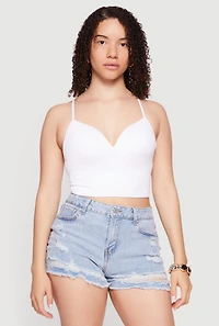 Mesh Shelf Bra Detail Cropped Cami