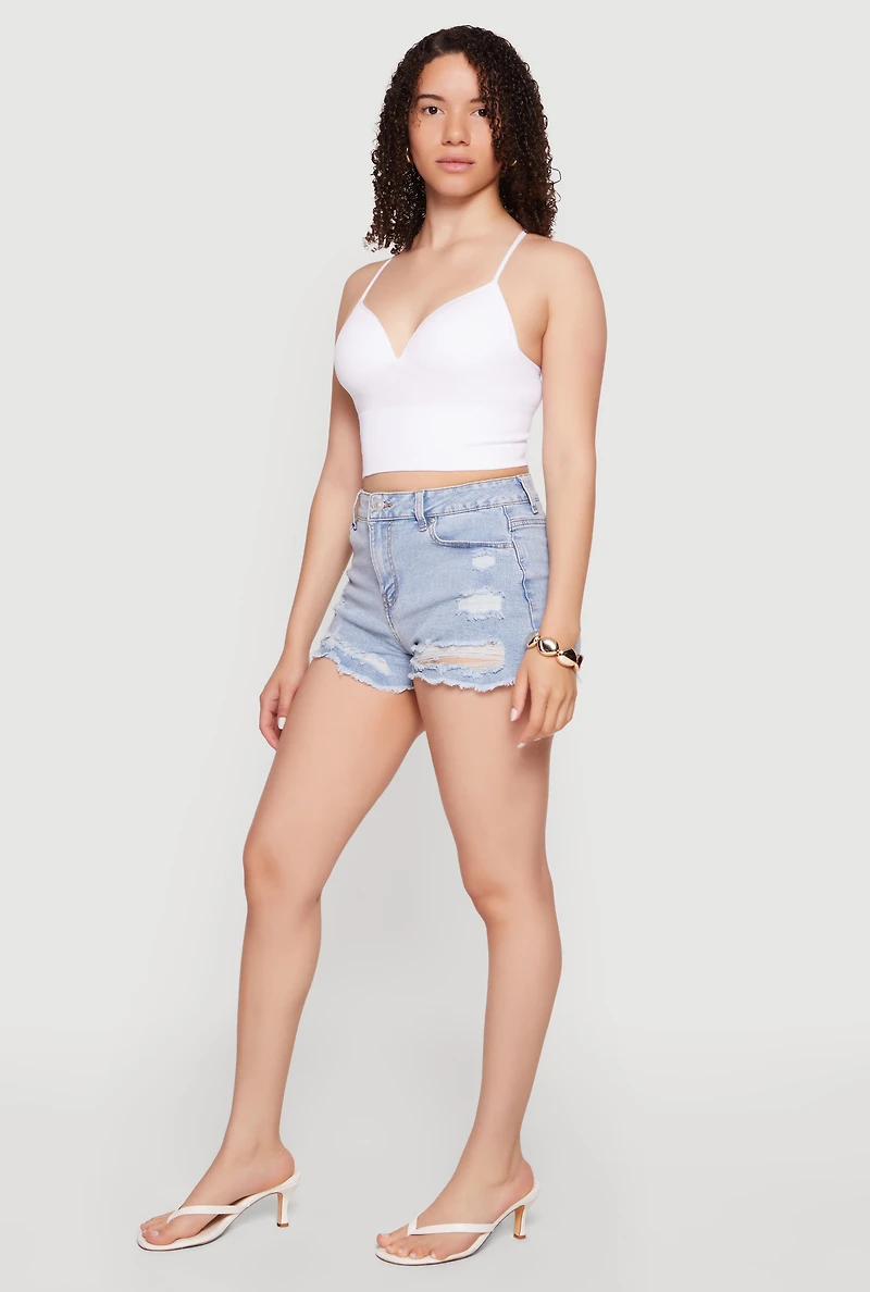 Mesh Shelf Bra Detail Cropped Cami