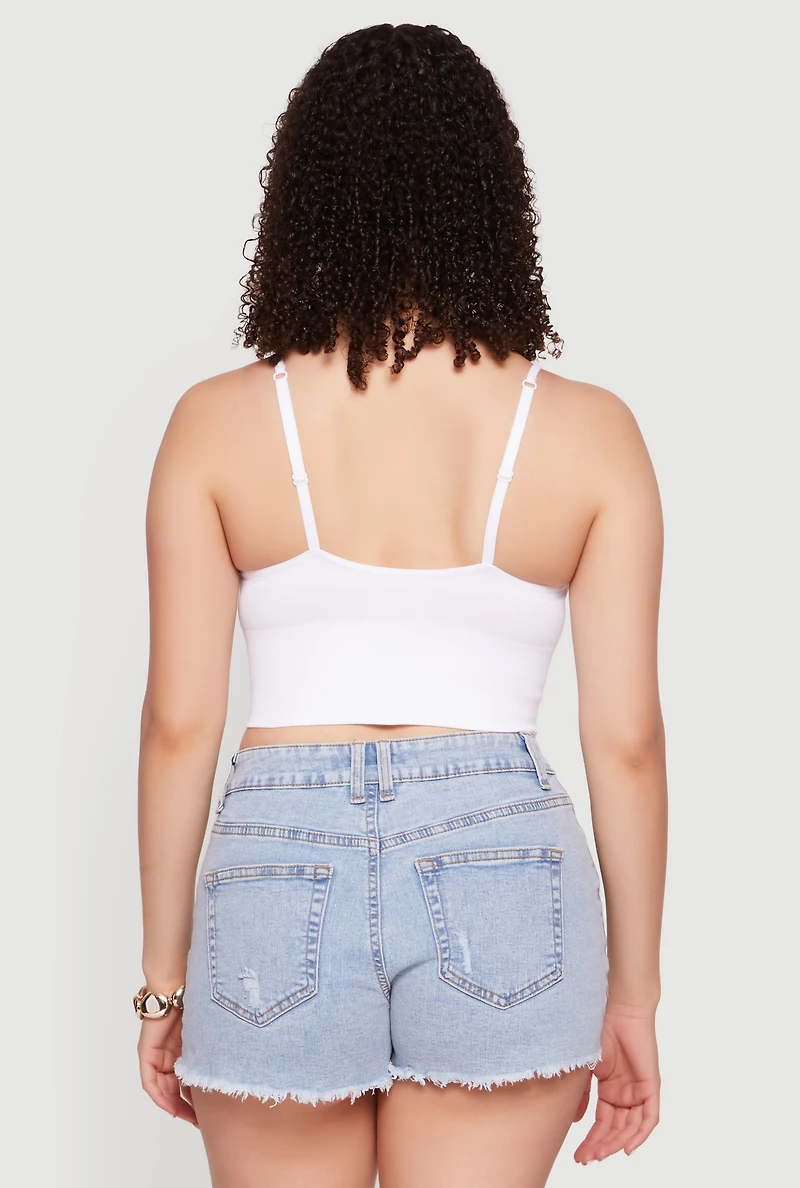 Mesh Shelf Bra Detail Cropped Cami