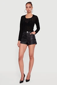 Greek Key Velvet Burnout Long Sleeve Top