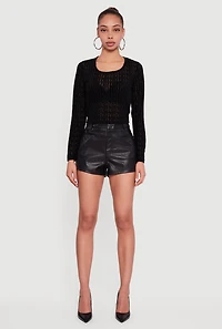 Greek Key Velvet Burnout Long Sleeve Top