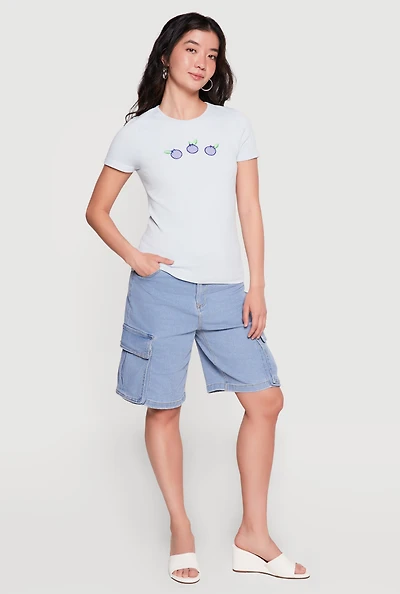 Seamless Compression Rib Knit Fruit Graphic Tee