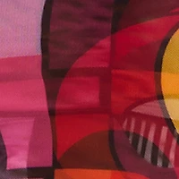 Trendy Mesh Sheer Long Sleeve Crop Top with Printed Pattern