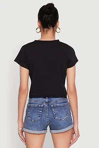 Womens Skull Laser Cut Graphic Tee,