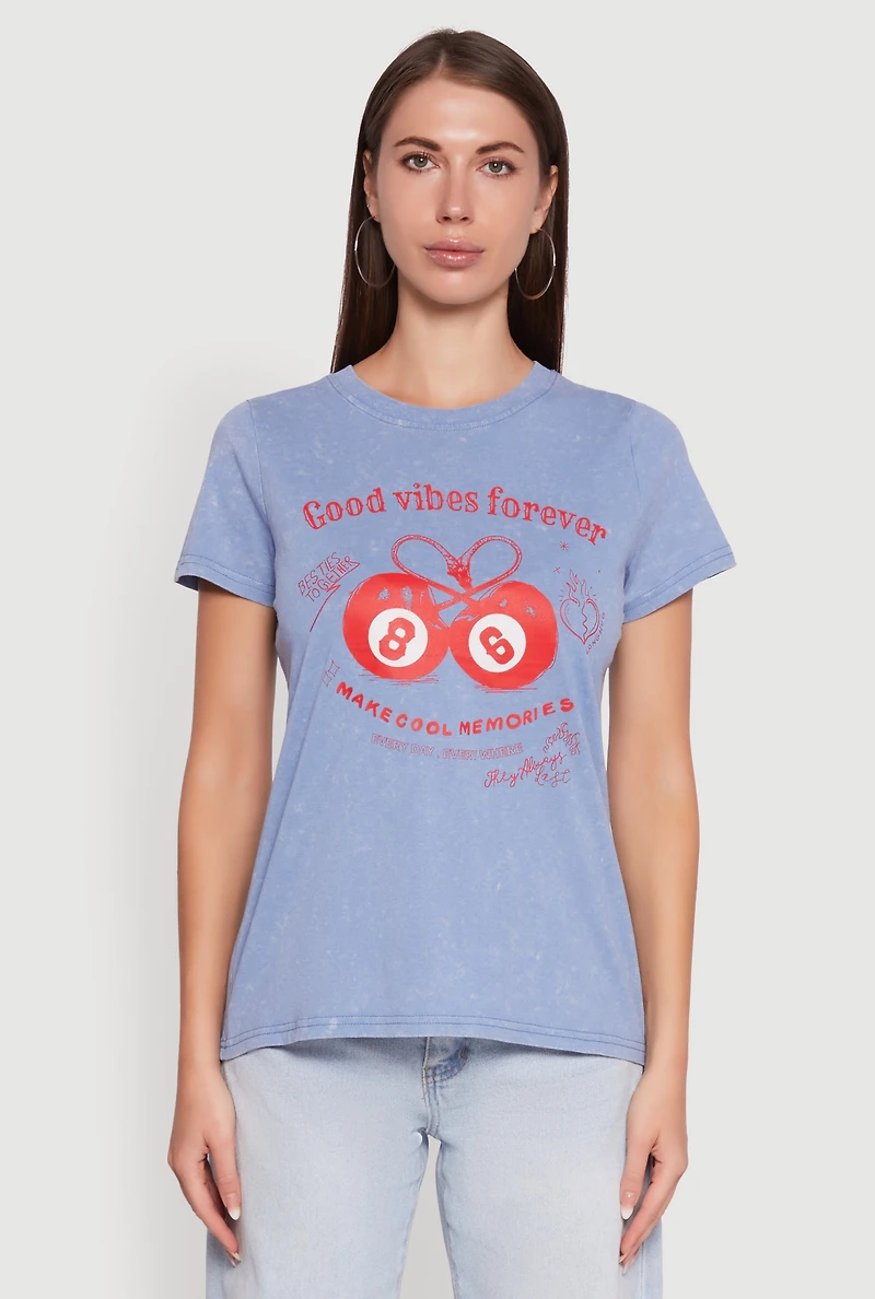 Mineral Wash Good Vibes Forever Graphic Tee