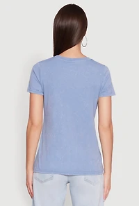 Womens Mineral Wash Good Vibes Forever Graphic Tee,