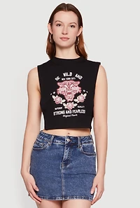 Be Wild and Strong Rose Graphic Tank Top