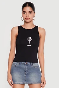 8 Ball Martini Graphic Tank Top