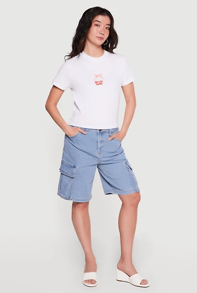 Cherry Bow Graphic Short Sleeve Tee