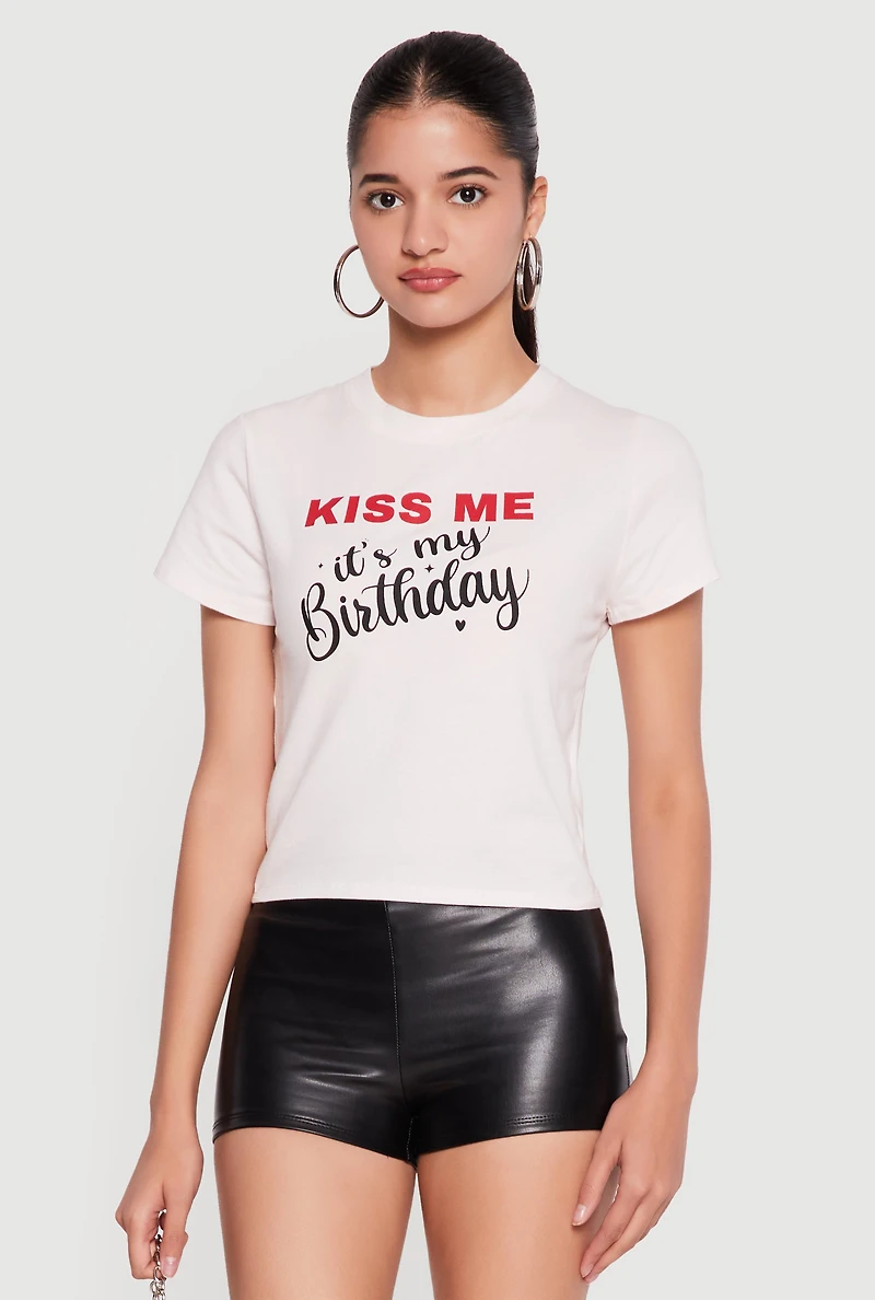 Kiss Me Its My Birthday Graphic Tee
