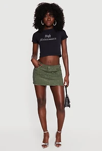 High Maintenance Rhinestone Graphic Crop Top