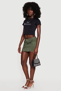 High Maintenance Rhinestone Graphic Crop Top