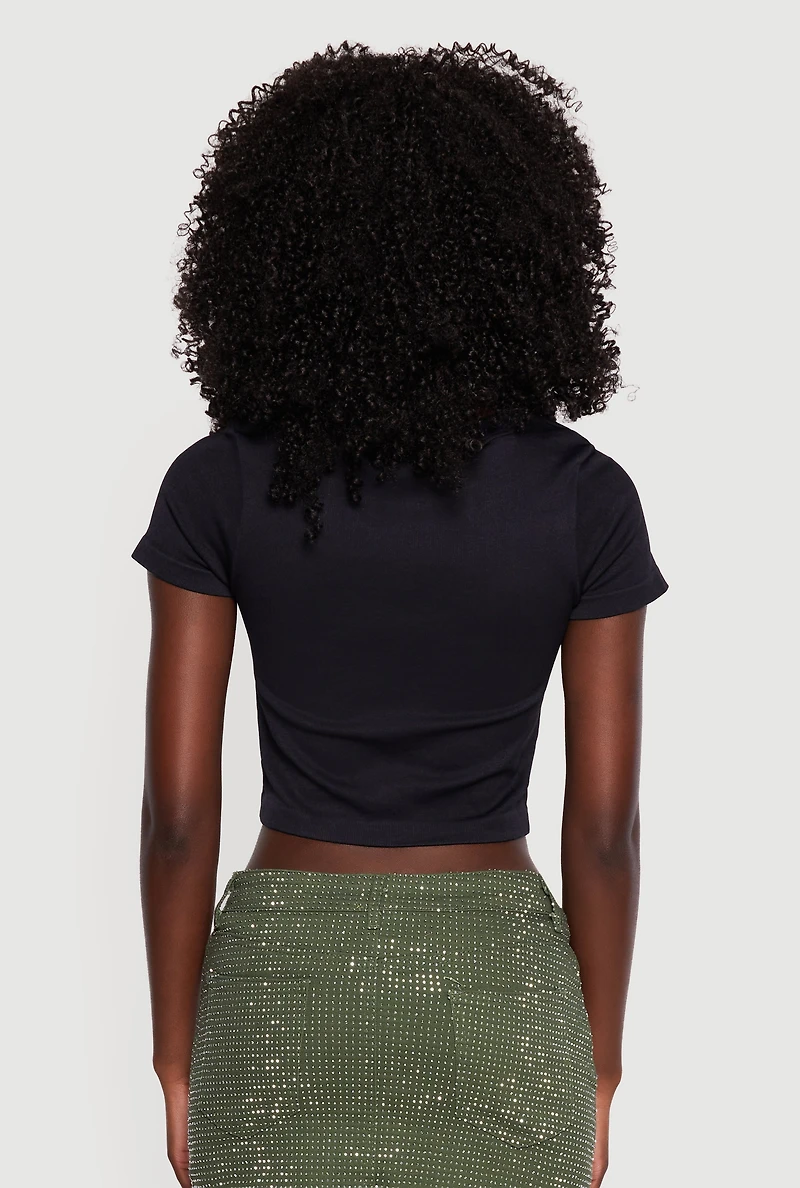 High Maintenance Rhinestone Graphic Crop Top