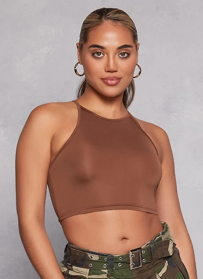 Daisy High Neck Cropped Cami