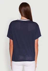 Womens Iris Los Angeles 98 Graphic V-Neck Jersey,
