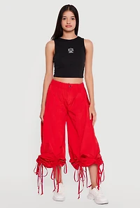 Boston Graphic Rib Knit Crop Tank Top
