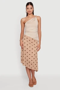 Twist Strap One Shoulder Asymmetrical Blouse