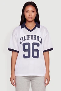 California 96 Collared Graphic Jersey Top