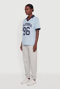 California 96 Collared Graphic Jersey Top