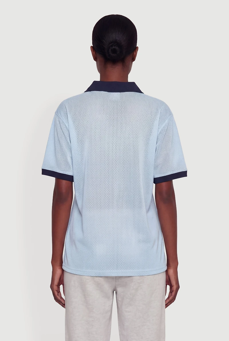 California 96 Collared Graphic Jersey Top