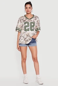 Hunter Camo 28 Graphic Varsity Stripe Mesh Jersey
